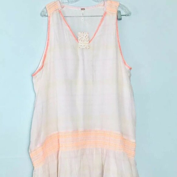 Free People Run With Me Plaid Embroidered Dress - Picture 3 of 6